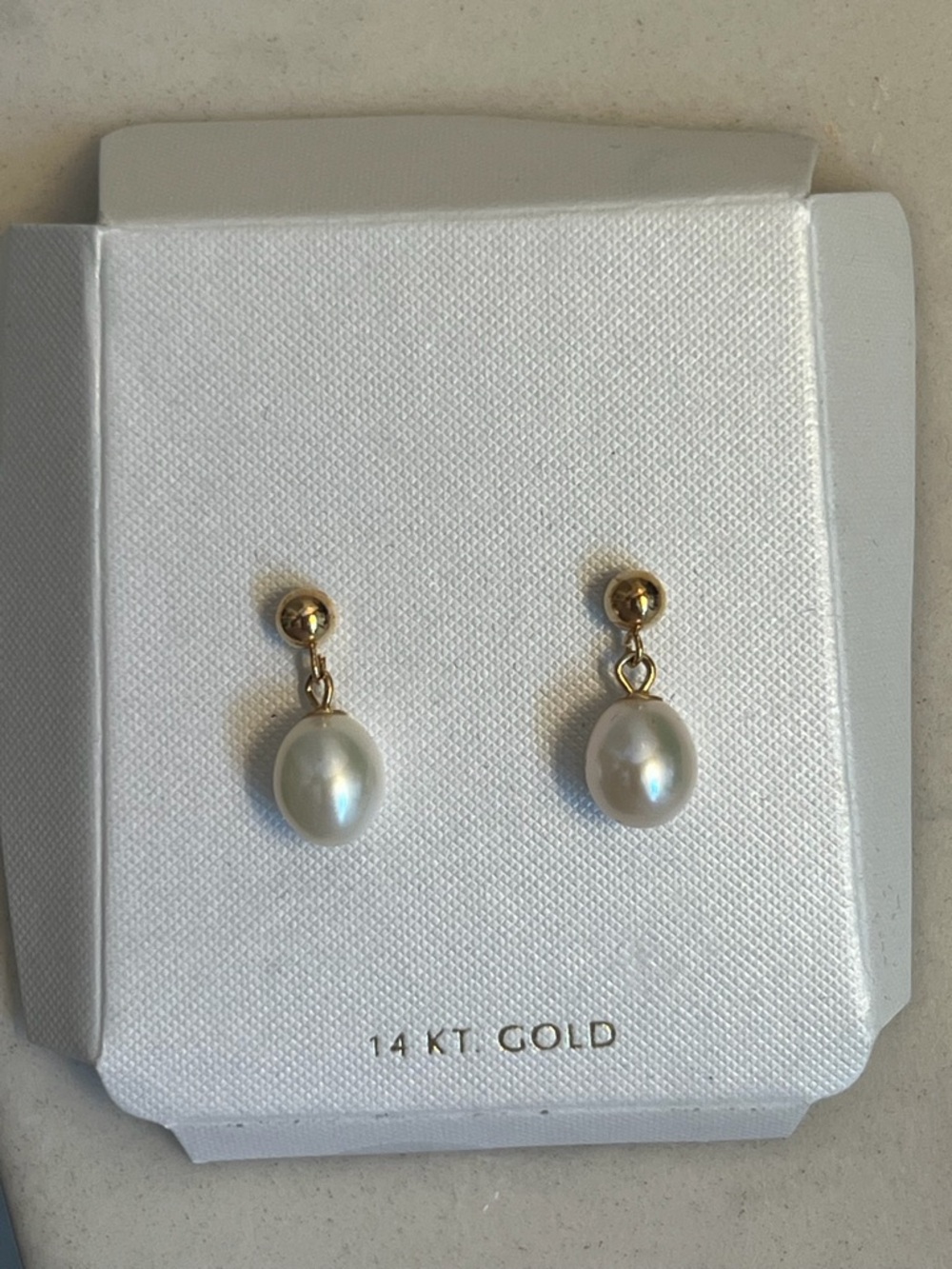 Nordstrom Gold Pearl Drop Earrings - Cream Pearls - Picture 2 of 3